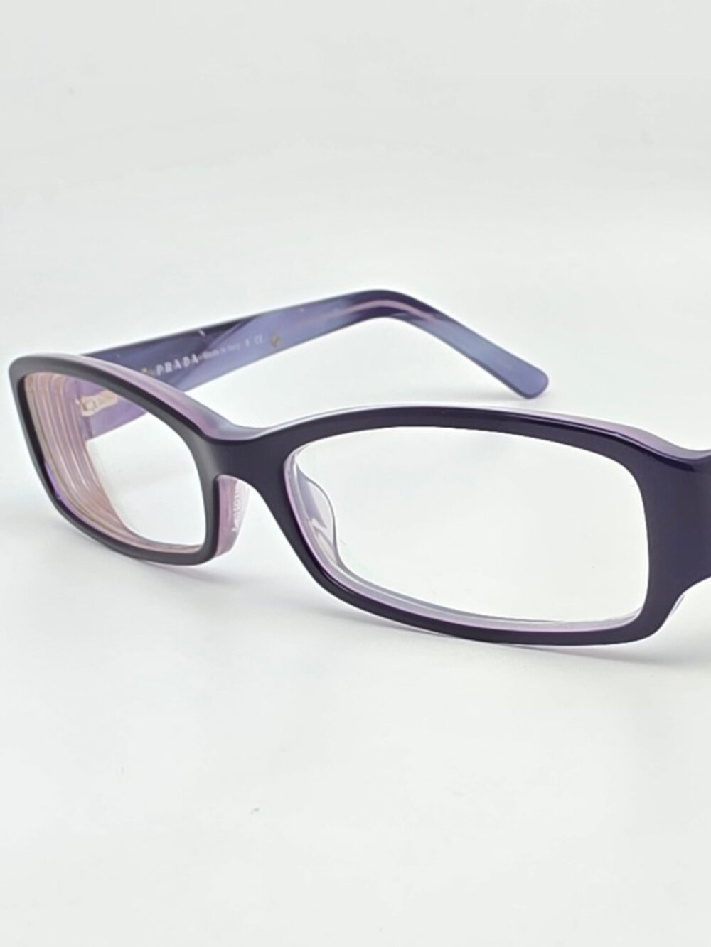 Prada VPR 15L 7ON-1O1 Dark Violet Eyeglasses Frame w/ Flexhinge Italy 51-16-135